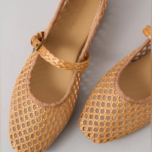 AE•Raffia Mesh Mary Jane Flats•Size 8•NWT - Picture 4 of 4